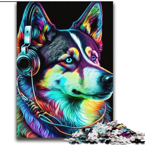 Husky-Kopfhörer, 2000-teiliges Puzzle für Jugendliche und Erwachsene, Stressabbau, Staycation, Zeitvertreib, Eltern-Kind-Interaktion (70x100cm) von LYXIANY