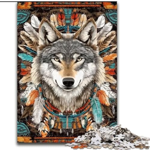 Indische Wolf-Puzzles für Teenager, 1000 Teile, Stressabbau, Staycation-Zeitvertreib, Eltern-Kind-Interaktion (50x75cm) von LYXIANY