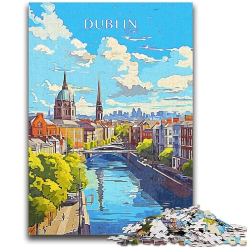 Irland Dublin Reise-Puzzles für Erwachsene und Teenager, Puzzle zum Stressabbau, Urlaub zu Hause, Zeit totschlagen, Liebe zwischen Paaren stärken, 1000 Teile (26x38cm) von LYXIANY