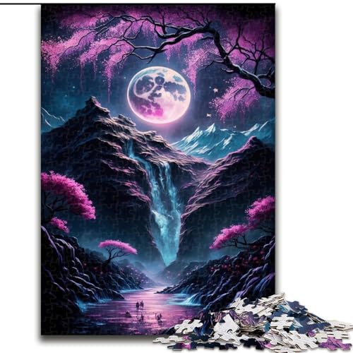 Japanische Landschafts-Neon-Puzzles für Erwachsene, 1000 Teile, geeignet für Personen ab 14 Jahren, Geschenkideen zur Heimdekoration (50x75cm) von LYXIANY