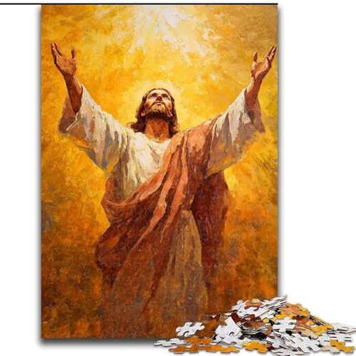 Jesus Art Puzzle 1000 Teile für Erwachsene und Jugendliche, Herausforderung der Gehirnintelligenz, süchtig machendes Spielzeug für die Heimdekoration (50x75cm) von LYXIANY