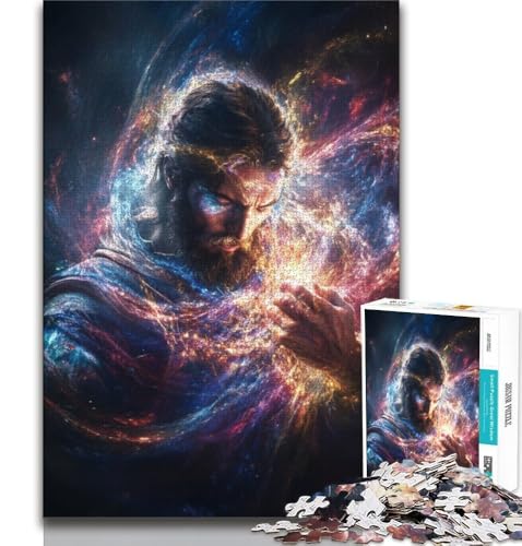 Jesus Art Puzzle für Erwachsene, 1000 Teile, schwierig, Lernspielzeug, Familienspiele mit passendem Poster und Quizblatt (50x75cm) von LYXIANY