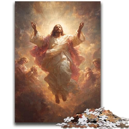 Jesus Art Puzzles für Erwachsene 1000, Lernspielzeug, Familienspiele mit passendem Poster und Quizblatt (38x52cm) von LYXIANY