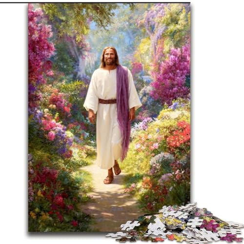 Jesus Art Puzzles für Teenager, 1000 Teile, Familienunterhaltungsspielzeug ganze Familie (26x38cm) von LYXIANY