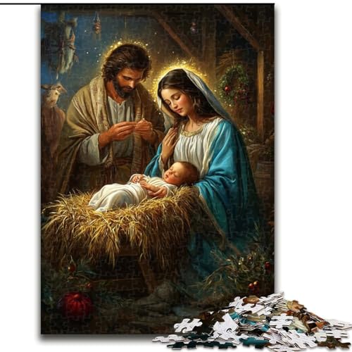Jesus-Puzzle für Erwachsene, 1000 Teile, Staycation, Zeit totschlagen, jedes Teil ist einzigartig – anspruchsvolles Familienspiel (Größe 50x75cm) von LYXIANY