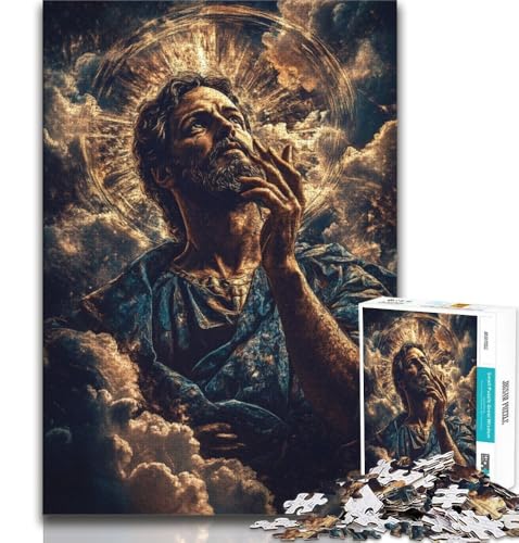 Jesus-Puzzle für Erwachsene, 1000 Teile, schwierig, Familienspiel, Stressabbau, schwierige Herausforderung, Wichtelgeschenke (38x26cm) von LYXIANY