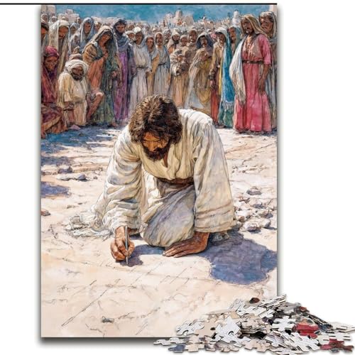 Jesus-Puzzle für Teenager, 1000-teiliges Puzzle, Spielzeug, Lernspiele, Stressabbau, Wunschliste mit Weihnachtsmann (26x38cm) von LYXIANY