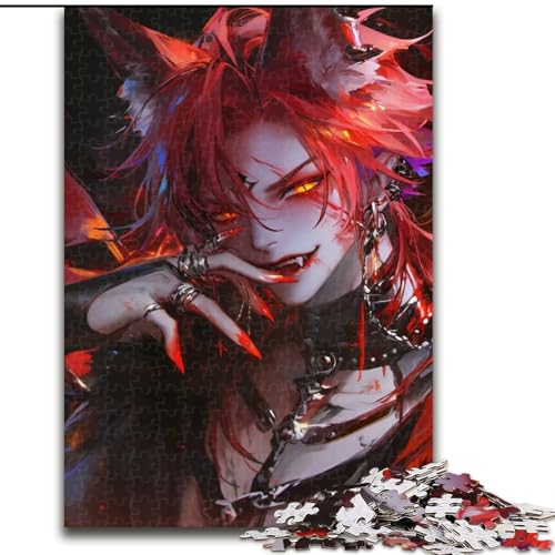 JigsawPuzzle 1000 Teile für Erwachsene, Anime-Fuchsmasken-Mädchen, anspruchsvolles Denkspiel, Familienaktivität, Heimdekoration, (Größe 50x75cm) von LYXIANY