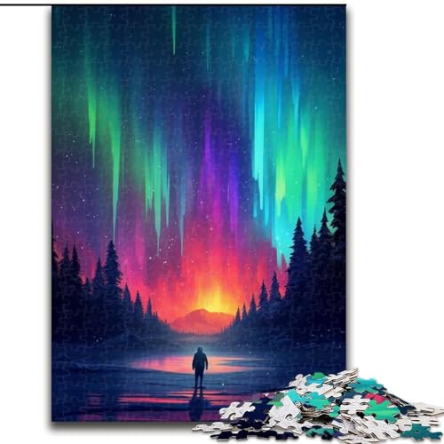 JigsawPuzzle 1000 Teile für Erwachsene Aurora am Himmel, Familienaktivitätsspiel für Teenager, anspruchsvolles Denkspiel (Größe: 26x38cm) von LYXIANY