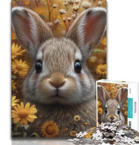 Jungle Bunny 1000-teiliges Puzzle für Erwachsene und Jugendliche, Denkspiel, Wanddekoration, einzigartige Geburtstags (38x26cm) von LYXIANY
