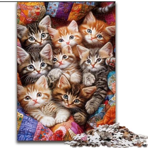 Katzen-Puzzle 1000 Teile für Teenager, anspruchsvolles Spiel und Lernspiel für die ganze Familie zum Geburtstag, Weihnachten (50x75cm) von LYXIANY