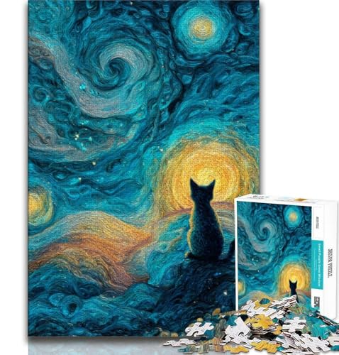 Katzen-Puzzle im Van-Gogh-Stil für Erwachsene, 1000-teiliges Puzzle, Denkspiel, Wanddekoration, einzigartige Geburtstags, 38x26cm Katzen-Puzzle im Van-Gogh-Stil für Erwachsene, 1000-teiliges Puzzle, Denkspiel, Wanddekoration, einzigartige Geburtstags, 38x26cm von LYXIANY