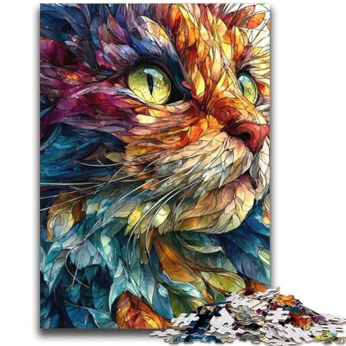 Katzen-Puzzle zum Ausmalen für Teenager, anspruchsvolles Spielzeug, jedes Teil ist einzigartig – anspruchsvolles Familienspiel (38x52cm) von LYXIANY