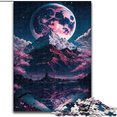Kirschblüten-Berg-Puzzle für Teenager, 1000 Teile, lustige Spiele, Wanddekoration, einzigartige Geburtstags (50x75cm) von LYXIANY