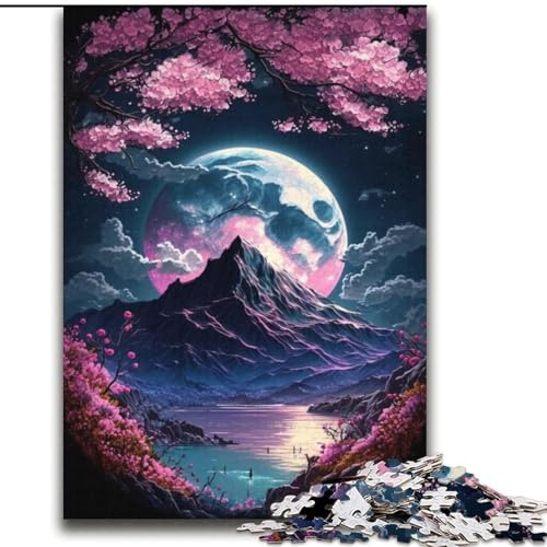 Kirschblüten-Berg-Puzzles für Teenager 2000, Lernspielzeug, Familienspiele mit passendem Poster und Quizblatt (70x100cm) von LYXIANY