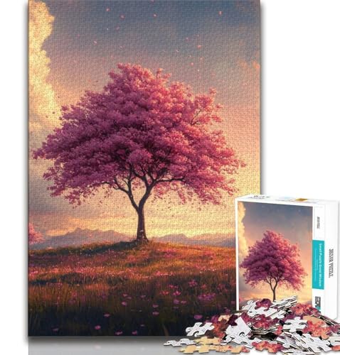 Kirschblütenbäume-Puzzle 1000 Teile für Teenager, Denkspiel, Wanddekoration, einzigartige Geburtstags (38x26cm) von LYXIANY