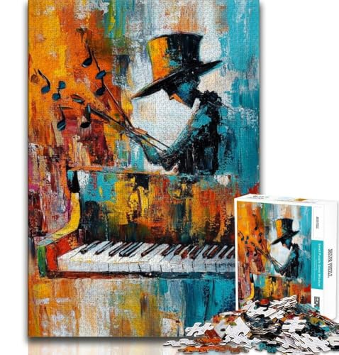 Klavier Spielen, Ölgemälde, Puzzle für Teenager, 1000 Teile, Dekomprimieren, intellektuelles Lernspielzeug, Wichtelgeschenke (75x50cm) von LYXIANY