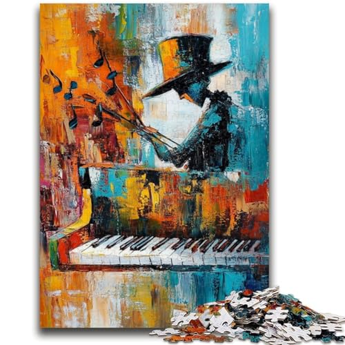 Klavier Spielen, Ölgemälde-Puzzle, 1000 Teile, für Erwachsene und Jugendliche, anspruchsvolles Spiel, Geschenke für die ganze Familie (50x75cm) von LYXIANY