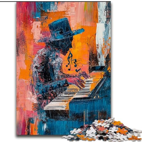 Klavier Spielen, Ölgemälde-Puzzle, 1000 Teile für Teenager, anspruchsvolles Spiel und Lernspiel für die ganze Familie zum Geburtstag, Weihnachten (50x75cm) von LYXIANY