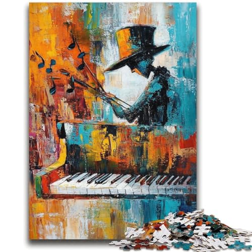 Klavier Spielen, Ölgemälde-Puzzles für Erwachsene und Jugendliche, anspruchsvolles Spiel und Familienspiel, ganze Familie (38x52cm) von LYXIANY