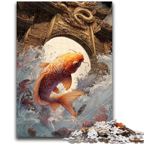 Koi-Fisch-Puzzle für Teenager, 1000 Teile, anspruchsvolles Spiel und Familienspiel mit vollständig ineinandergreifenden, zufällig geformten Teilen (50x75cm) von LYXIANY