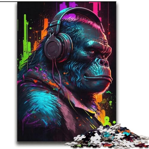 Kopfhörer-Gorilla-Puzzle 2000 Teile für Erwachsene und Jugendliche, anspruchsvolles Spielgeschenk, ganze Familie (70x100cm) von LYXIANY