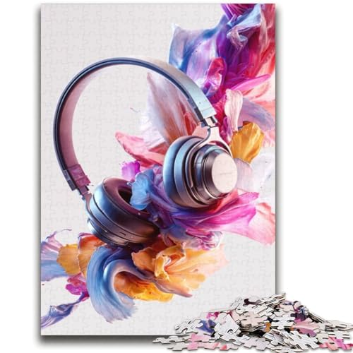 Kopfhörer-Kunst-Puzzle, 1000 Teile, für Erwachsene, anspruchsvoll zu vervollständigen, Aber unterhaltsam und humorvoll, einzigartige Heimdekoration und Geschenke (38x52cm) von LYXIANY