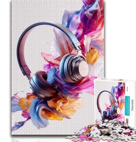 Kopfhörer-Kunst-Puzzles für Teenager, 1000 Puzzles, anspruchsvoll zu vervollständigen, Aber EIN lustiges und humorvolles Geburtstagsgeschenk, Geschenke, Wandkunst (50x75cm) von LYXIANY
