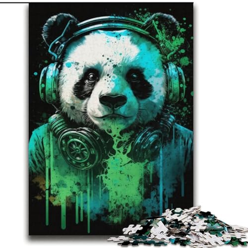 Kopfhörer-Panda-Puzzles für Erwachsene 2000, lustige Spiele, jedes Teil ist einzigartig – anspruchsvolles Familienspiel (70x100cm) von LYXIANY