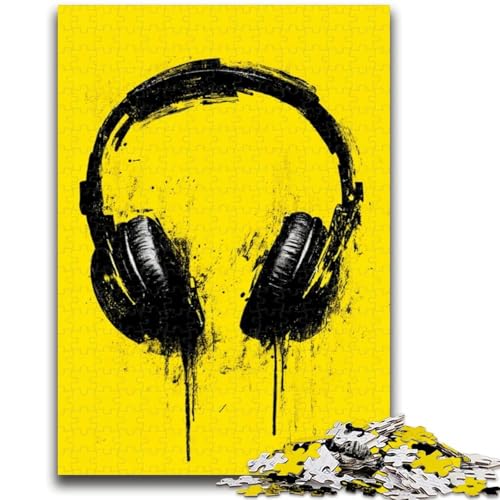Kopfhörer-Puzzles für Erwachsene und Jugendliche, 1000-teiliges Puzzle, hilft dem Gehirn, süchtig machendes Spielzeug zu trainieren, um Geduld zu fördern, EIN Kunstwerk (50x75cm) von LYXIANY