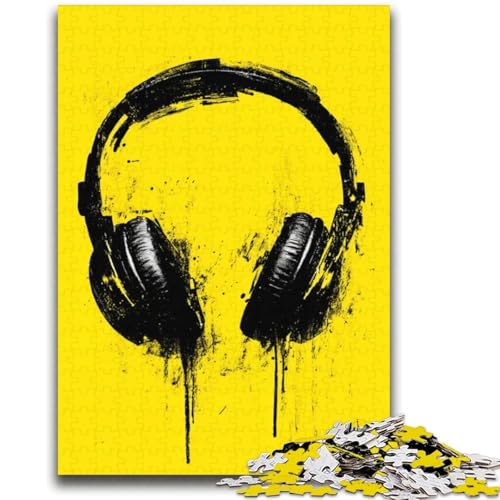 Kopfhörer-Puzzles für Teenager, dekomprimierendes intellektuelles Lernspielzeug, geeignet als Schreibtischdekoration (38x52cm) von LYXIANY
