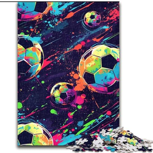 Künstlerisches Fußball-Puzzle für Teenager, 1000-teiliges Puzzle, Spielzeug, Lernspiele, Stressabbau, Wunschliste mit Weihnachtsmann (26x38cm) von LYXIANY