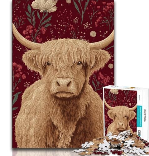 Kuh-Puzzle mit 1000 Teilen für Erwachsene und Jugendliche, Stressabbau, schwierige Herausforderung, gutes Geschenk für die ganze Familie (38x26cm) von LYXIANY