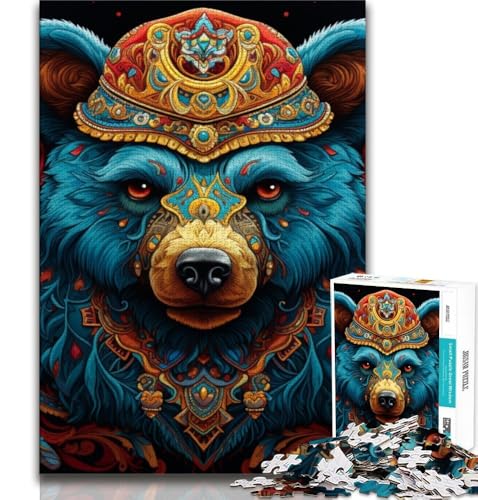 Kunst-Tier-Bär-Puzzle für Teenager, 1000 Puzzles, Stressabbau, schwierige Herausforderung, gutes Geschenk für die ganze Familie (50x75cm) von LYXIANY