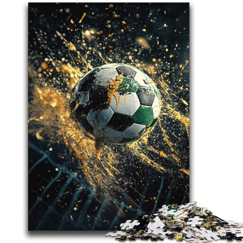 Kunstvolle Fußball-Puzzles für Teenager, anspruchsvoll zu vervollständigen, Aber lustig und humorvoll, mit passendem Poster und Quizblatt (38x52cm) von LYXIANY