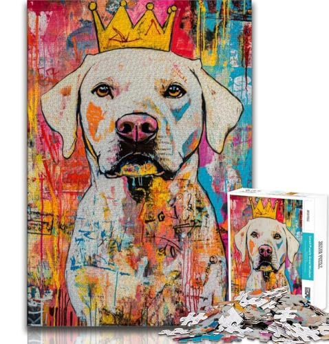 Labrador-Puzzle im Basquiat-Stil, 1000 Teile für Teenager, Stressabbau, schwierige Herausforderung, gutes Geschenk für die ganze Familie (38x26cm) von LYXIANY