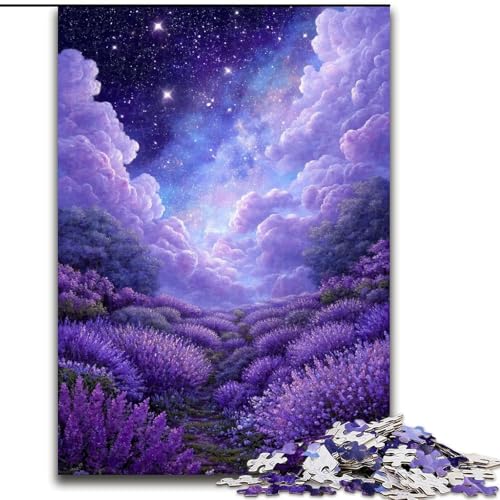 Lavendelgarten-Puzzle, 1000 Teile, für Erwachsene, Lernspiele, Heimdekoration, einzigartige Heimdekoration und Geschenke (26x38cm) von LYXIANY