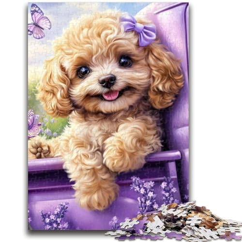 Lavendelpudel, 1000-teiliges Puzzle für Erwachsene und Jugendliche, Denkspiel, Wanddekoration, einzigartige Geburtstags (38x26cm) von LYXIANY