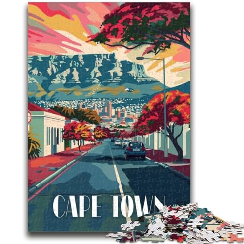 Lebendige Straßenpuzzles von Kapstadt für Erwachsene, 1000 Teile, Familienaktivität mit passendem Poster und Quizblatt, für Kinder ab 14 Jahren, 1000 Teile (26x38cm) von LYXIANY