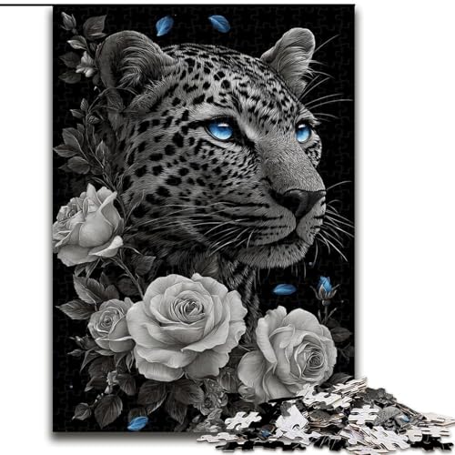 Leopard 1000-teiliges Puzzle für Erwachsene und Jugendliche, Spielzeug, Lernspiele, Stressabbau, einzigartige Geburtstags- und Geschenkideen (26x38cm) von LYXIANY