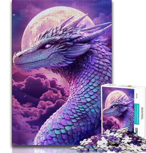 Lila Drachen-Puzzle mit 1000 Teilen, Geschenk für Teenager, anspruchsvolles und schwieriges Angebot als Geschenk für die ganze Familie (38x26cm) von LYXIANY