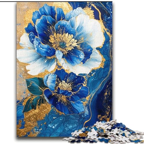Lila und blaugrünes Blumenkunst-Puzzle, 2000 Teile, für Erwachsene und Jugendliche, Lernspiele, Heimdekoration, geeignet als Schreibtischdekoration (70x100cm) von LYXIANY