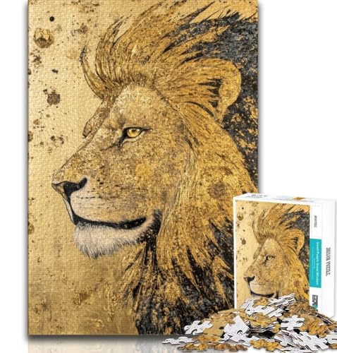 Lion Art 1000-teiliges Puzzle für Erwachsene und Jugendliche, Quizspiel, Wanddekoration, einzigartige Geburtstags, 38x26cm von LYXIANY