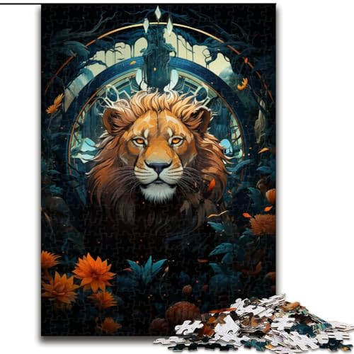 Lion Art Buntes 1000-teiliges Puzzle für Erwachsene, Holzpuzzle für Erwachsene, anspruchsvolles DIY-Denkspiel für Teenager, Größe 50x75cm von LYXIANY