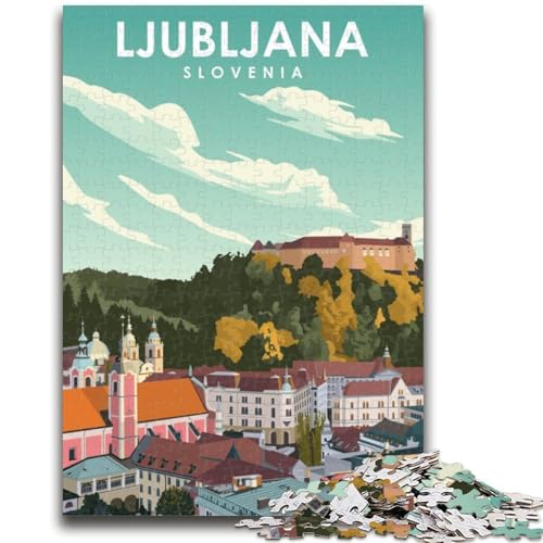 Ljubljana Slowenien Reise-Puzzles für Teenager, 1000 Puzzles, lustige Spiele für die ganze Familie, Aktivitäten für zu Hause, Geburtstagsgeschenk, Reisegeschenke, 1000 Teile (26x38cm) von LYXIANY