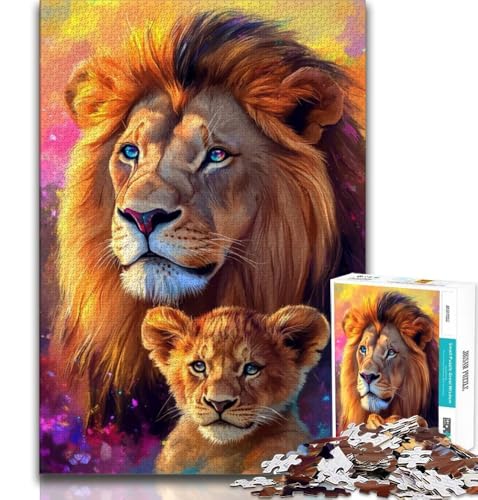 Löwen-Puzzle mit 1000 Teilen für Teenager, Denkspiel, Wanddekoration, einzigartige Geburtstags (38x26cm) von LYXIANY