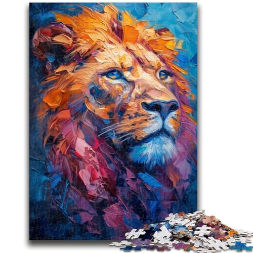 Löwen-Tierpuzzle für Teenager, 1000 Teile, Denkspiel, Wanddekoration, einzigartige Geburtstags (38x26cm) von LYXIANY