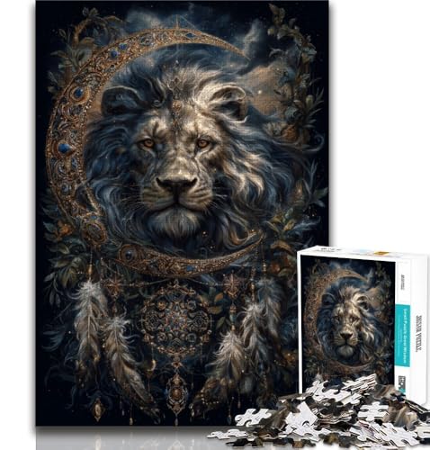 Löwen-Traumfänger-Puzzle, 1000 Teile, Geschenk für Erwachsene, Herausforderung der Gehirnintelligenz, süchtig machendes Spielzeug für die Heimdekoration (38x26cm) von LYXIANY