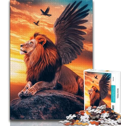 Löwenengel-Puzzle 1000 Teile für Teenager, Denkspiel, Wanddekoration, einzigartige Geburtstags (38x26cm) von LYXIANY