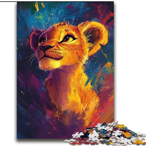 Löwenjunges-Puzzle für Erwachsene und Teenager, anspruchsvolles Spiel und Lernspiel für die ganze Familie zum Geburtstag, Weihnachten (70x100cm) von LYXIANY